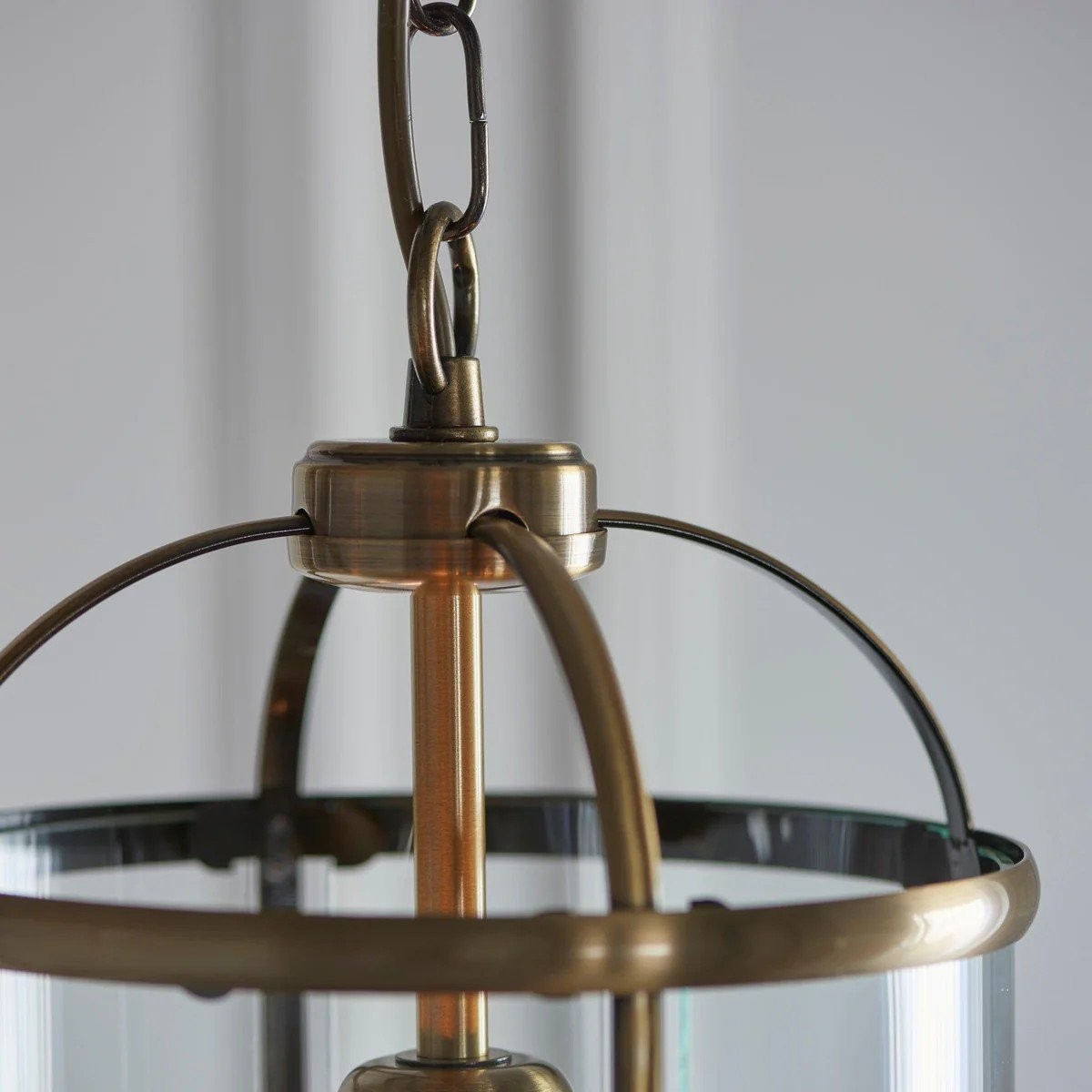 Luxvana Bell Shaped Glass Pendant Light - Industrial Metal Lantern Design Fixture for Kitchen K1833