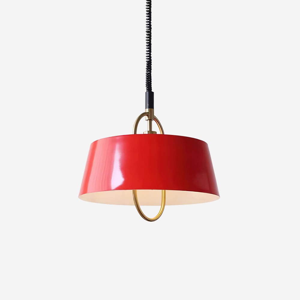 Retro Classic Drum Shaped Retractable Metal Pendant Lamp K233