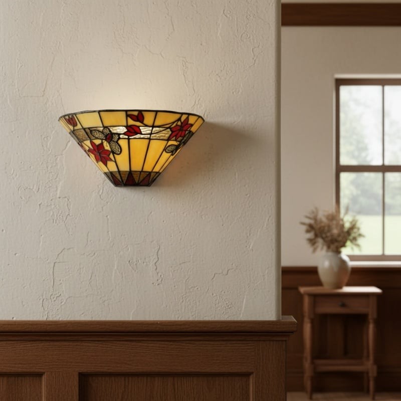 TF Butterfly Wall Sconce - Stained Glass Butterfly Design Wall Light K1922