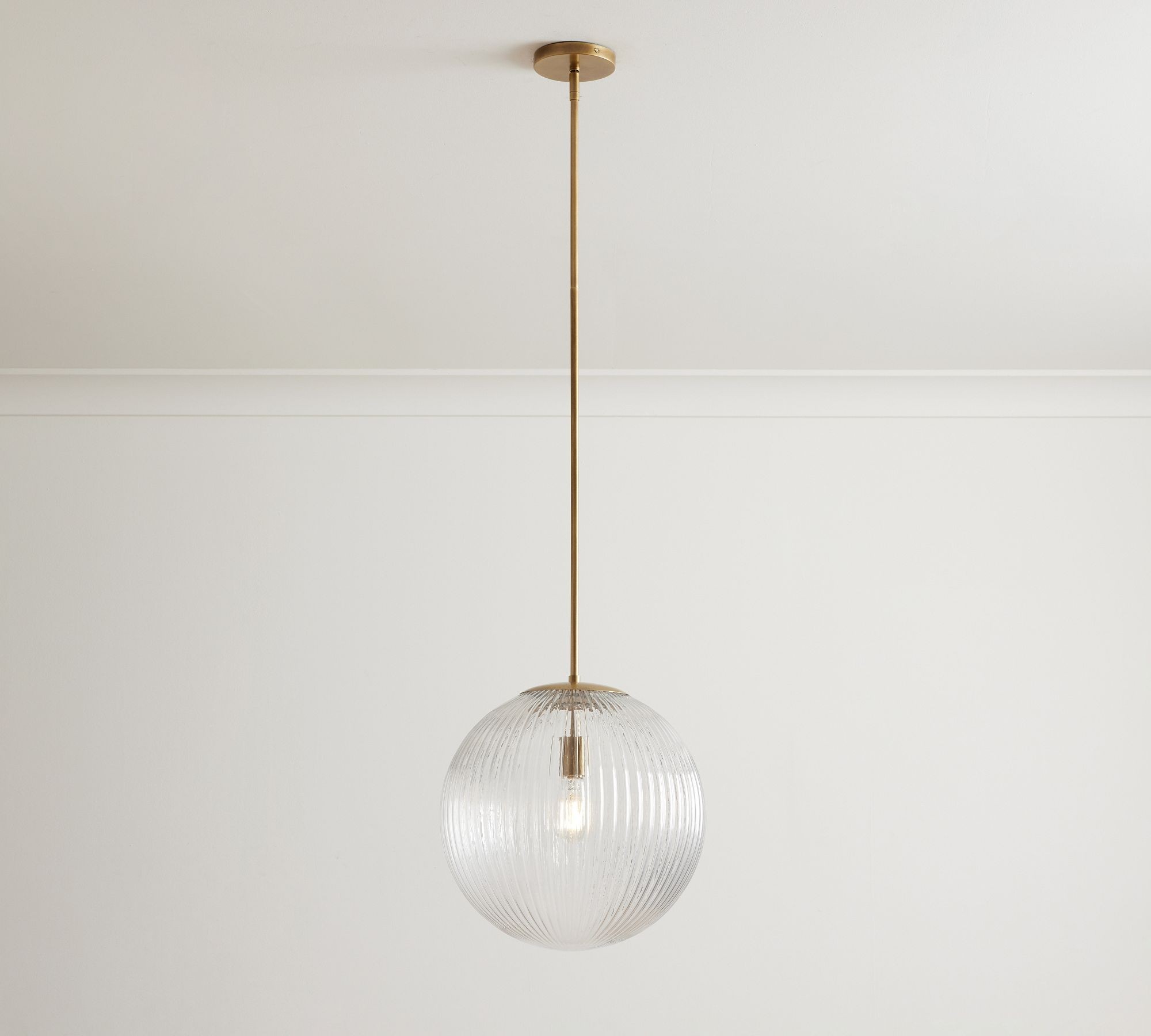 Bravira Textured Glass Pendant Light - Minimalist Modern Lamp for Kitchen Island K1325