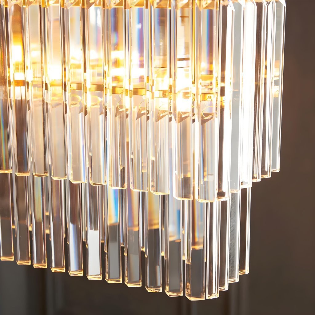 Vitralon Linear Pendant Lamp - Diamond-Shaped Glass Lampshade K1912