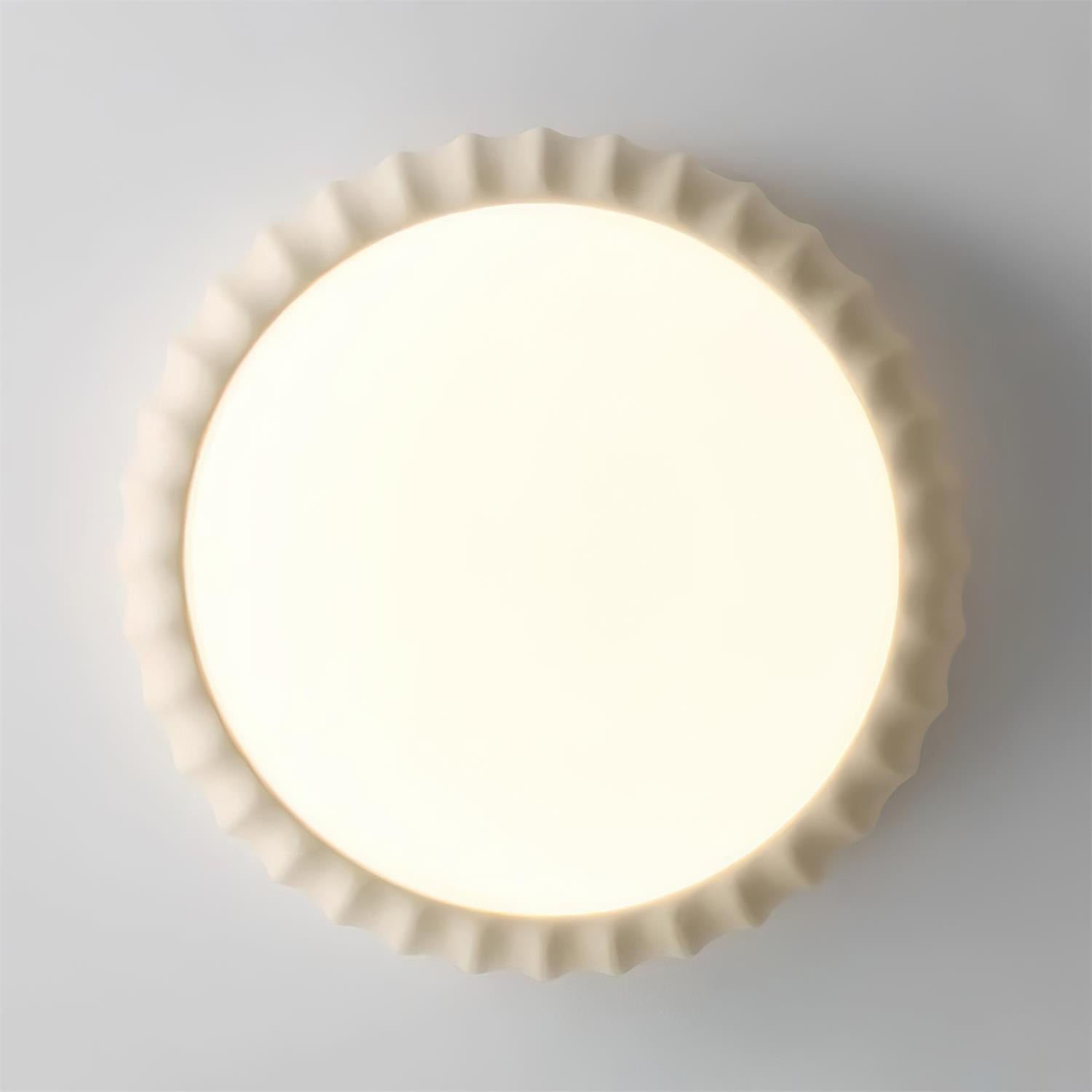 Simple Cream Style Wave Round Ceiling Light K446