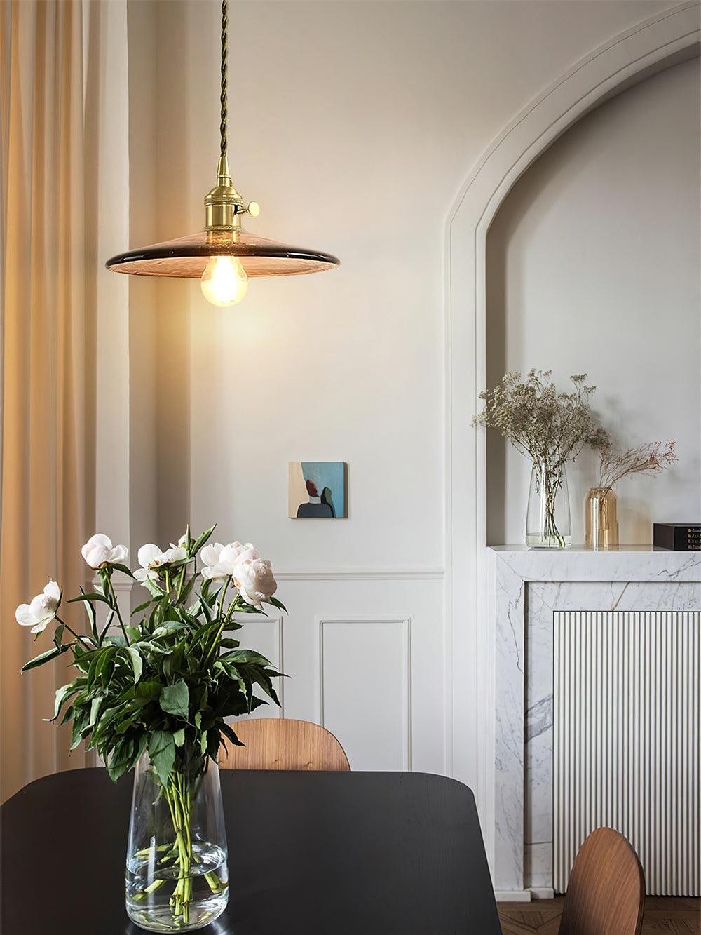 Brass Vintage Clear Glass Pendant Light K586