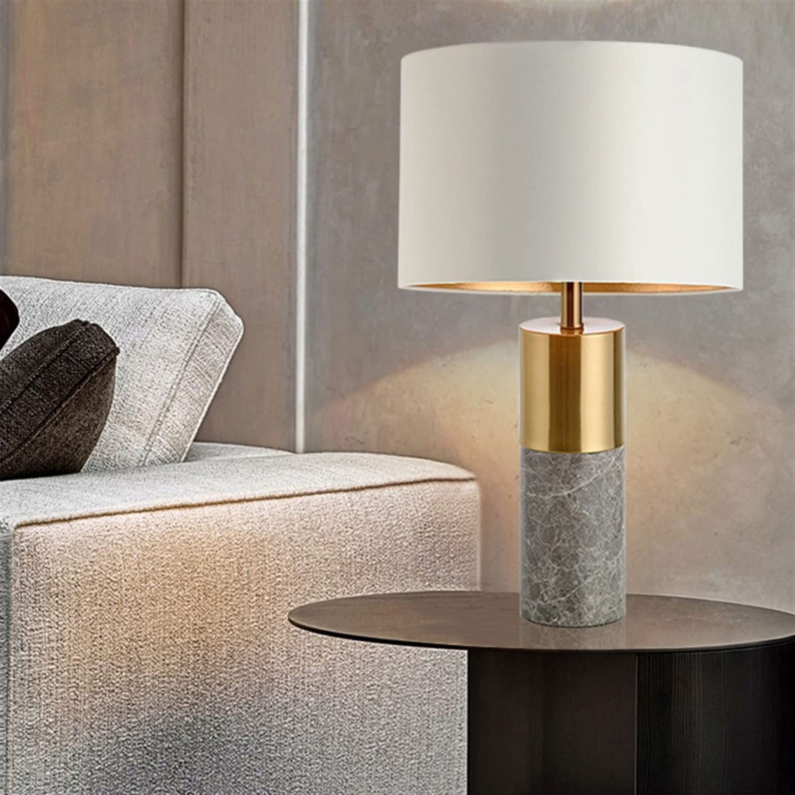 Marble Cylinder Table Lamp