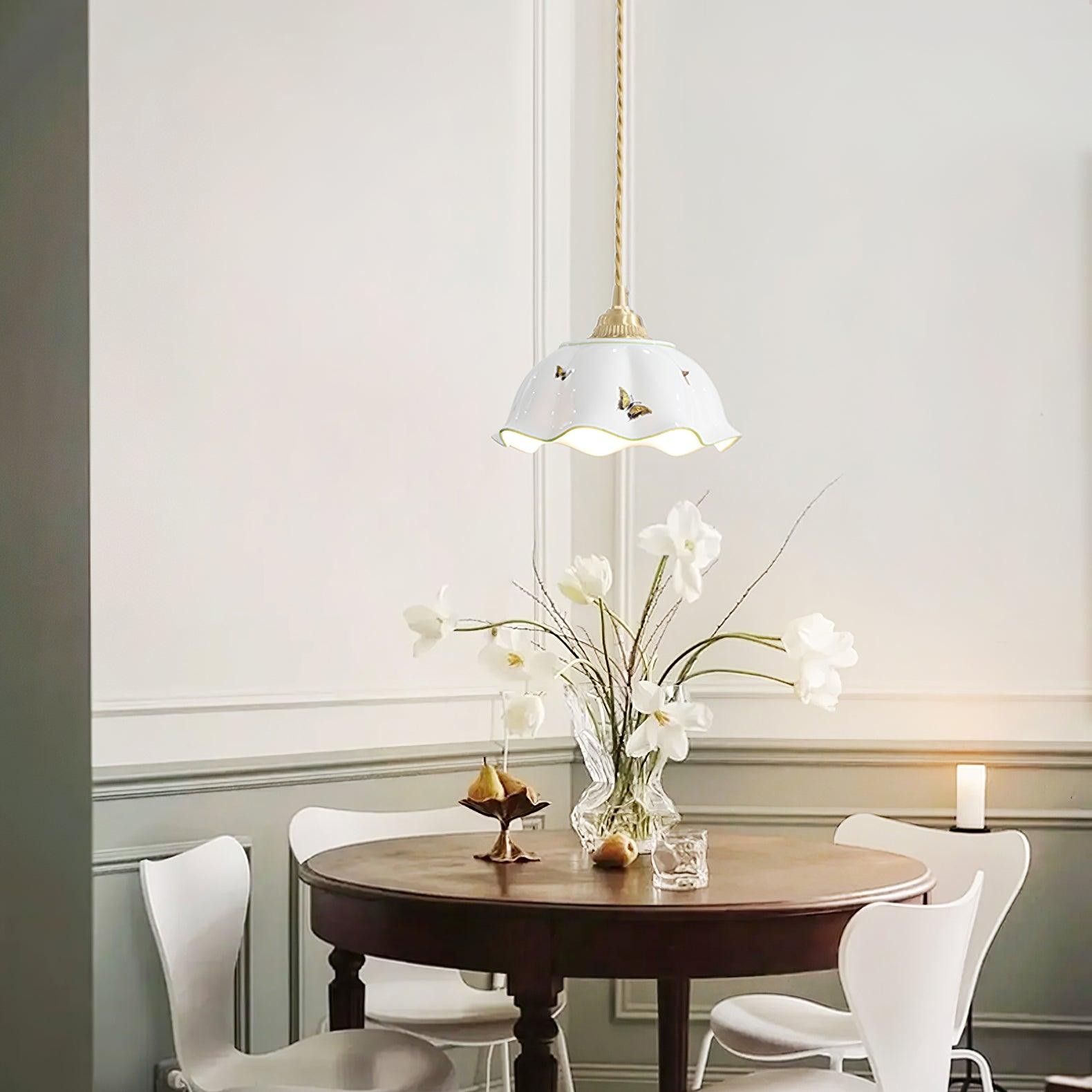 Retro Cream Style Ceramic Pendant Lamp K857
