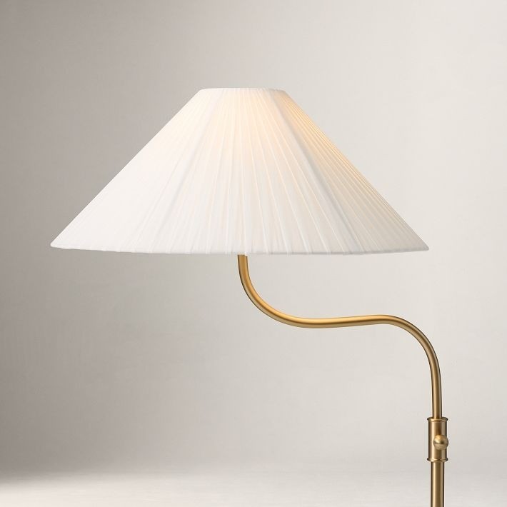 Fibura Elegant Floor Lamp Linen Shade Champagne Bronze – Add Warmth K1330