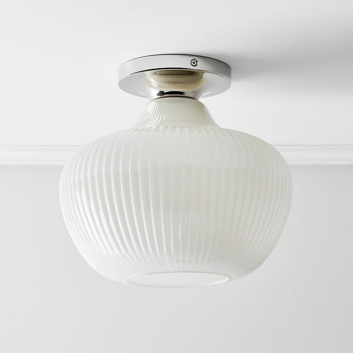 Rivrona Glass Flush Mount Ceiling Light - Modern Champagne Globe Design K1341
