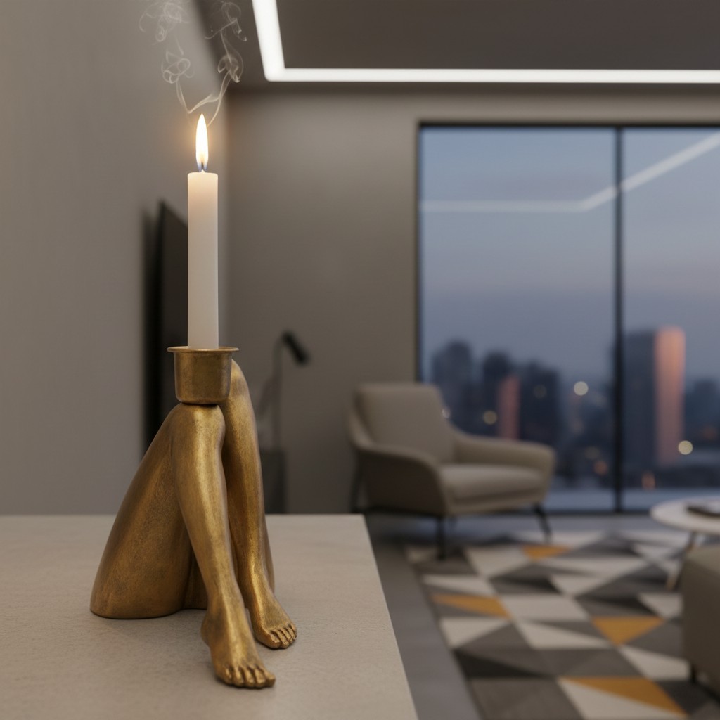 Kickra Sexy Legs Candle Holder - Modern Metal Base for Dining Table and Home Decor K2221