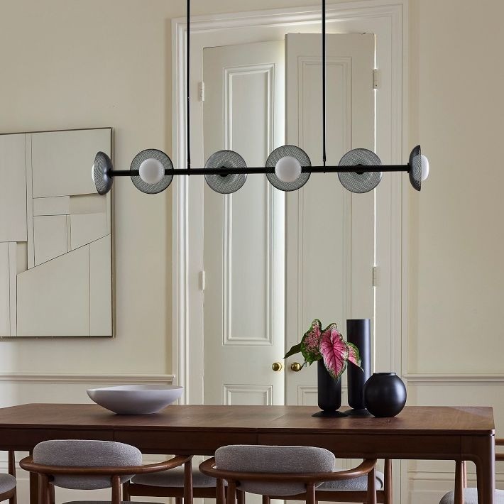 Elorina 6-Light Linear Chandelier - Modern Metal Light Fixture - Dining Room Lighting K1294