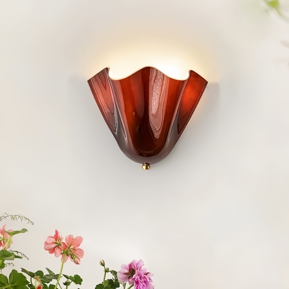 Bellina Retro Fluted Glass Wall Sconce - Mid-century Modern Vera Wall Lamp for Hallway K891