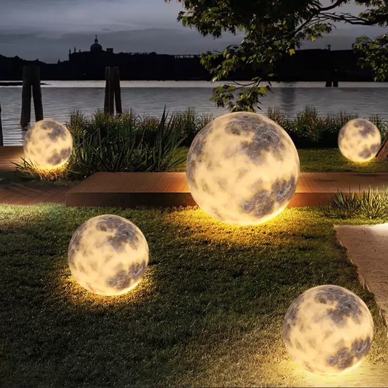 Waterproof Luminous Moon Art Decor Modern Ground Lawn Lamp K768