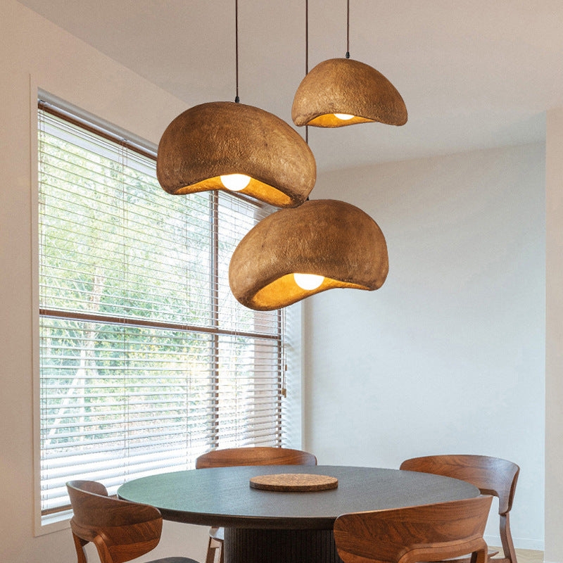 Wabi-Sabi Coffee Cloud Japandi Resin Pendant Light D824