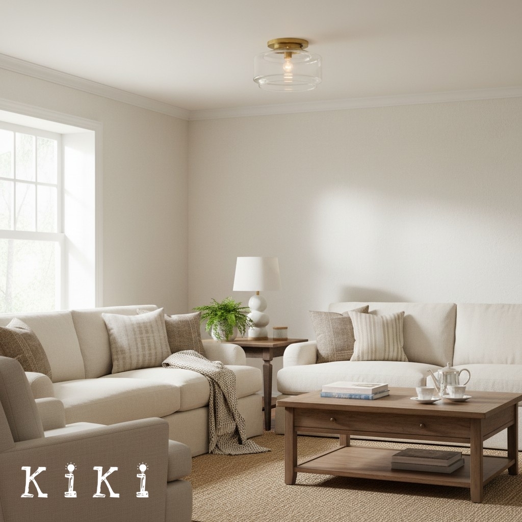 Ulavione Elegant Clear Glass Ceiling Light - Classic Ceiling Fixture for Living Room K2230