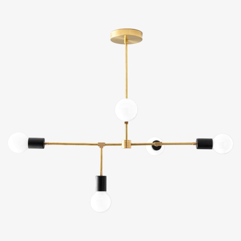Mobilux Line 5 Light Chandelier - Modern Ceiling Hanging Lamp for Dining Room K1477