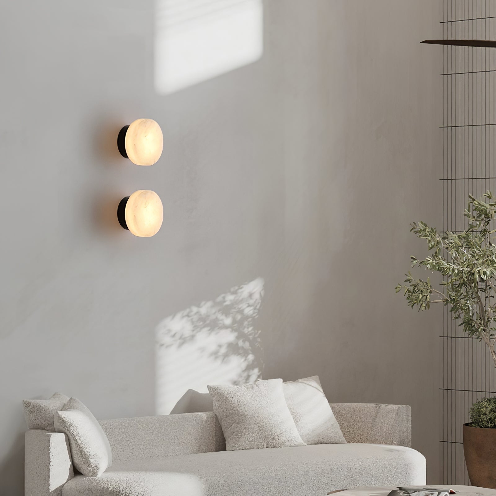 Cylindrical Alabaster Wall Light D399