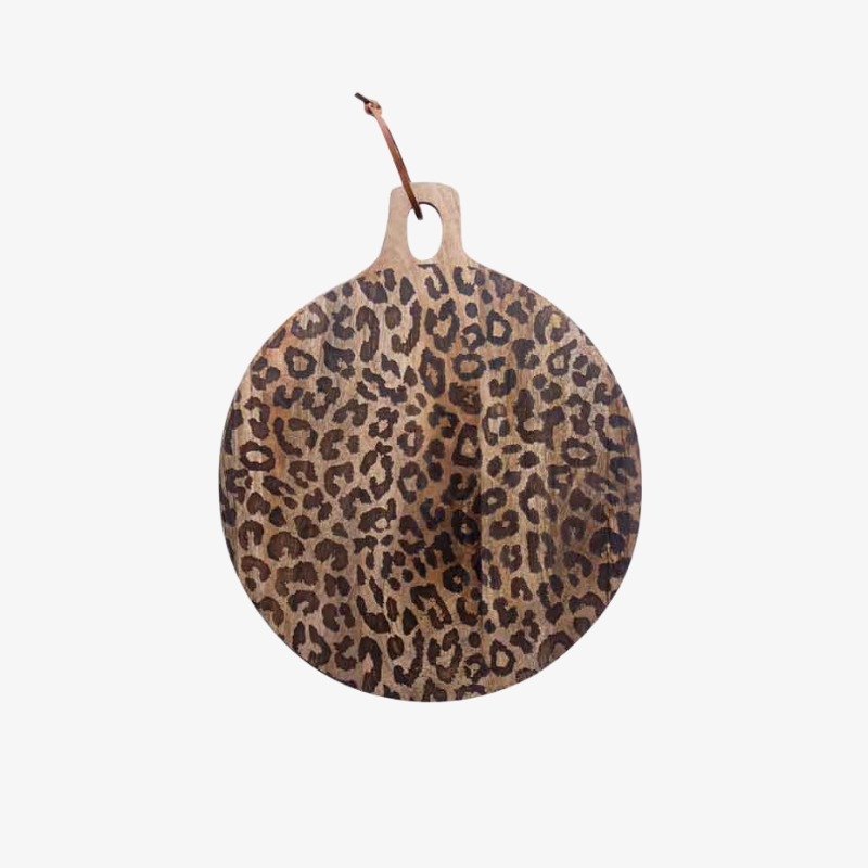 Lepwood Leopard Print Wooden Serving Board for Kitchen Styling and Entertaining K2346