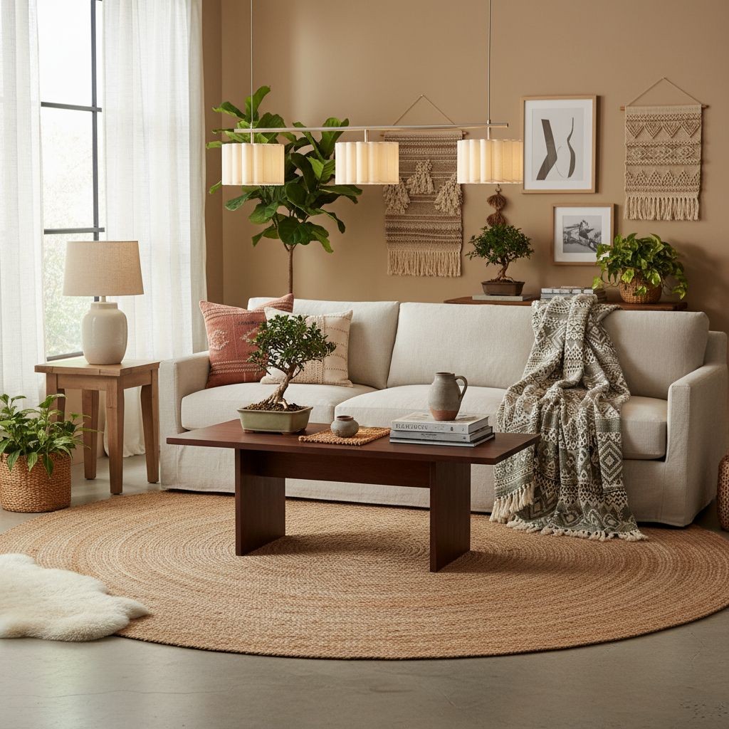 Velura Linear Pendant Light - Natural Linen Shade for Warm Ambiance K2044