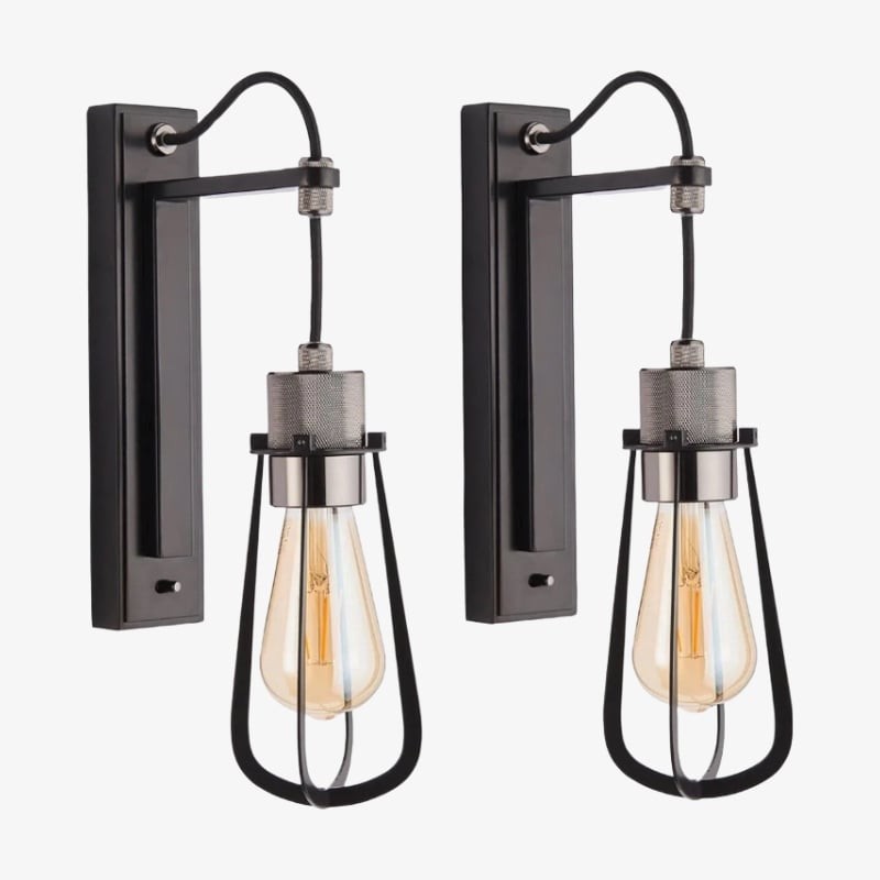 Readium Industrial Metal Wall Sconce - Modern Toggle Switch for Living Room K1855