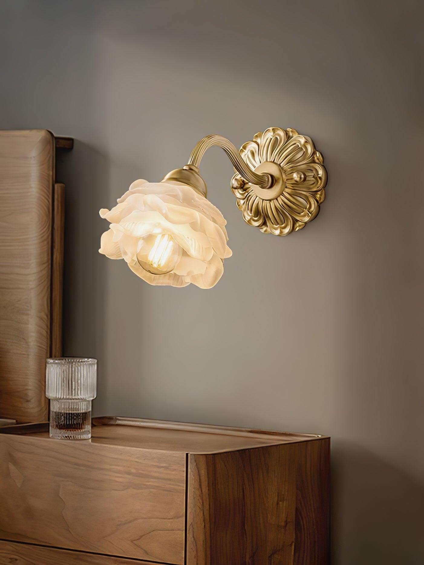 Brass Rose Wall Light K277