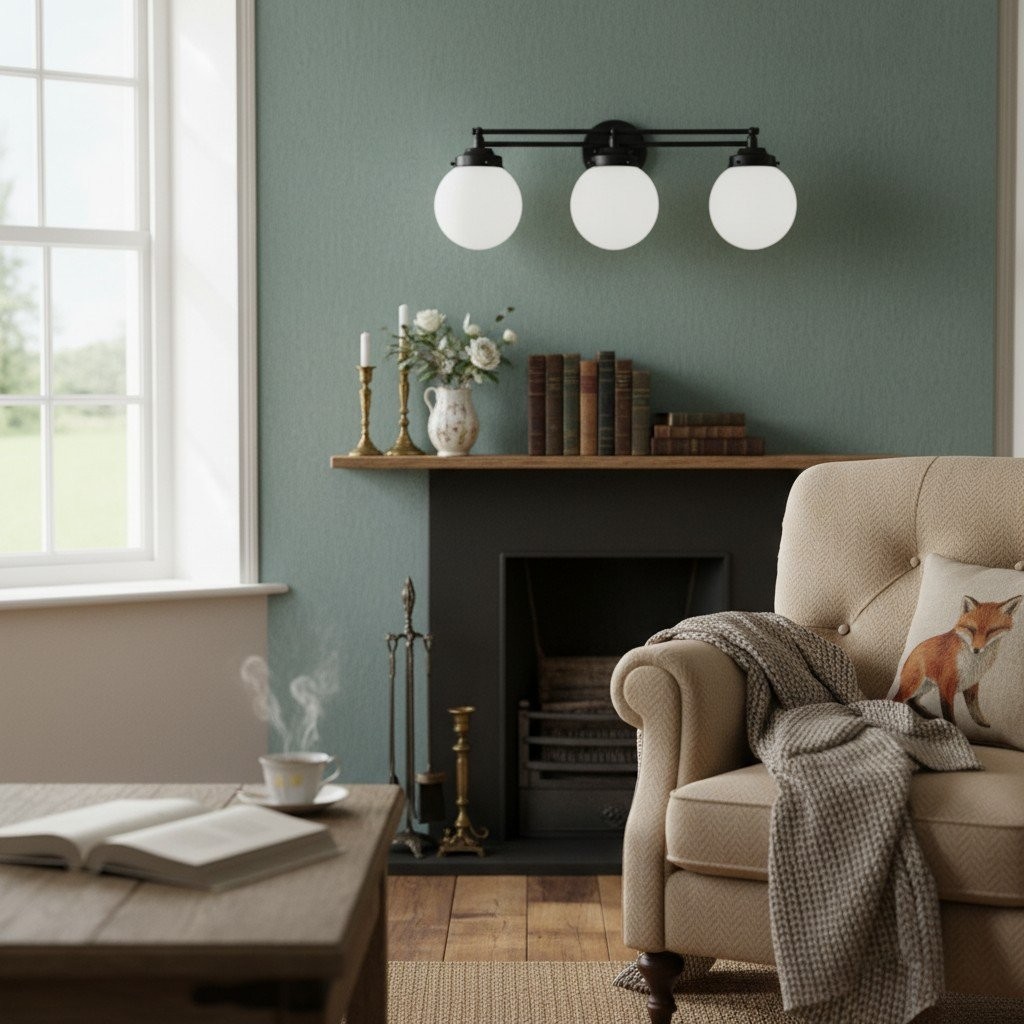 Glorica Glass Contemporary Vanity Light - 3 Light Globe Bathroom Fixture Opal Glass K1515