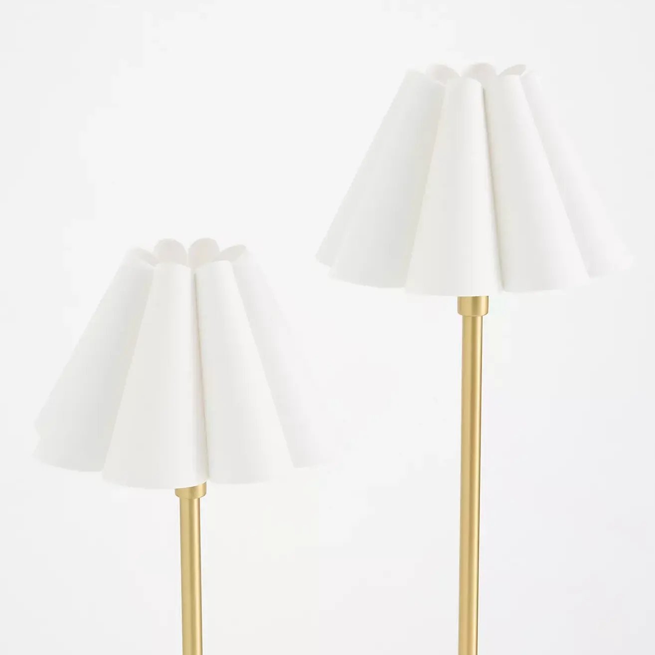 Duova Minimalist 2‑Light Floor Lamp - Modern Pleated Fabric Metal Light for Bedroom or Living Room K1666