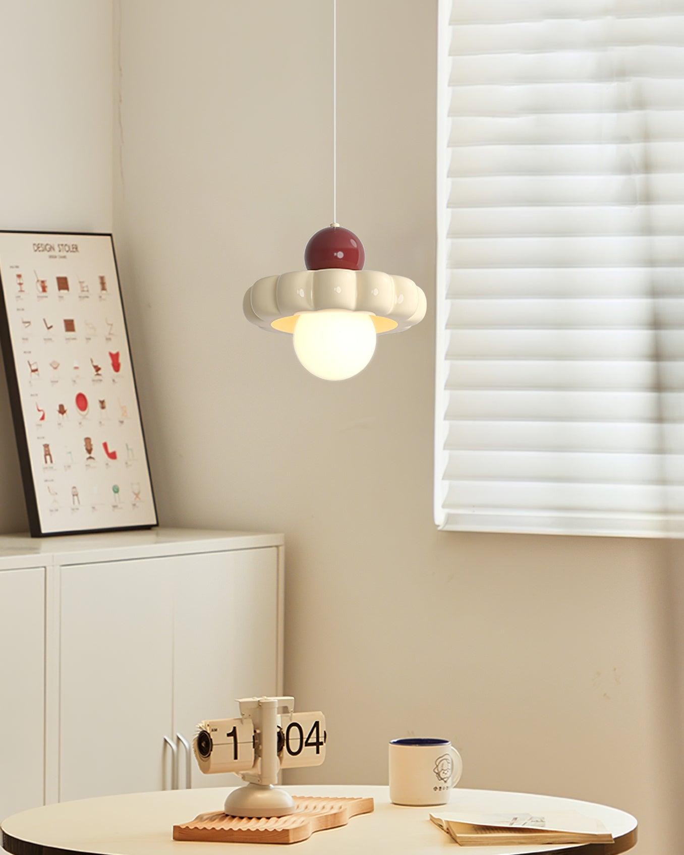 Cream Style Long Line Pumpkin Texture Pendant Lamp K307