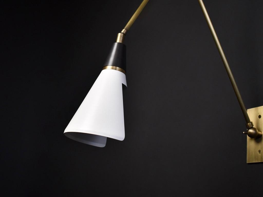 Vintage Metal Adjustable Swing Arm Wall Lamp K850