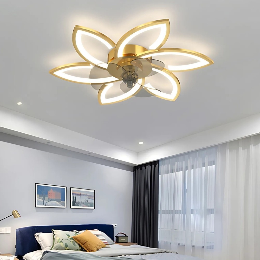Art Decor Flower Quiet LED Ceiling Fan Light K1104