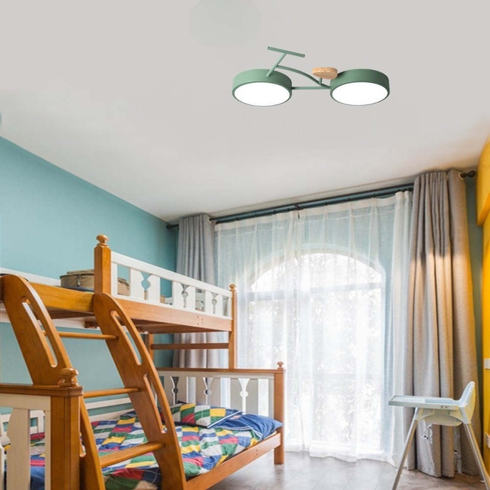 Bicycle Round Wood Led Ceiling Light For Kids Room K940