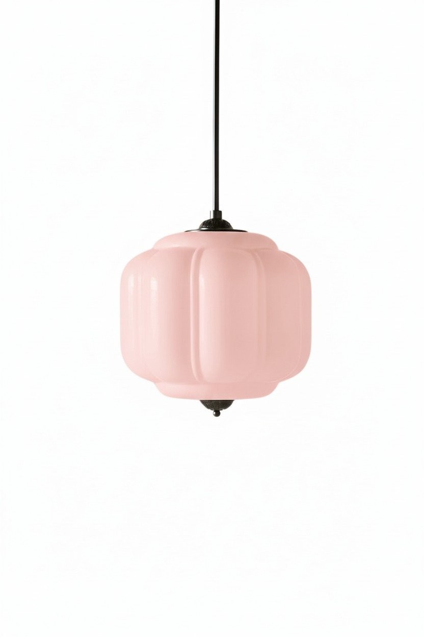 Eloise Classic Glass Pendant Light - Retro Glass and Metal Hanging Lamp for Kitchen Island Cafe K1475