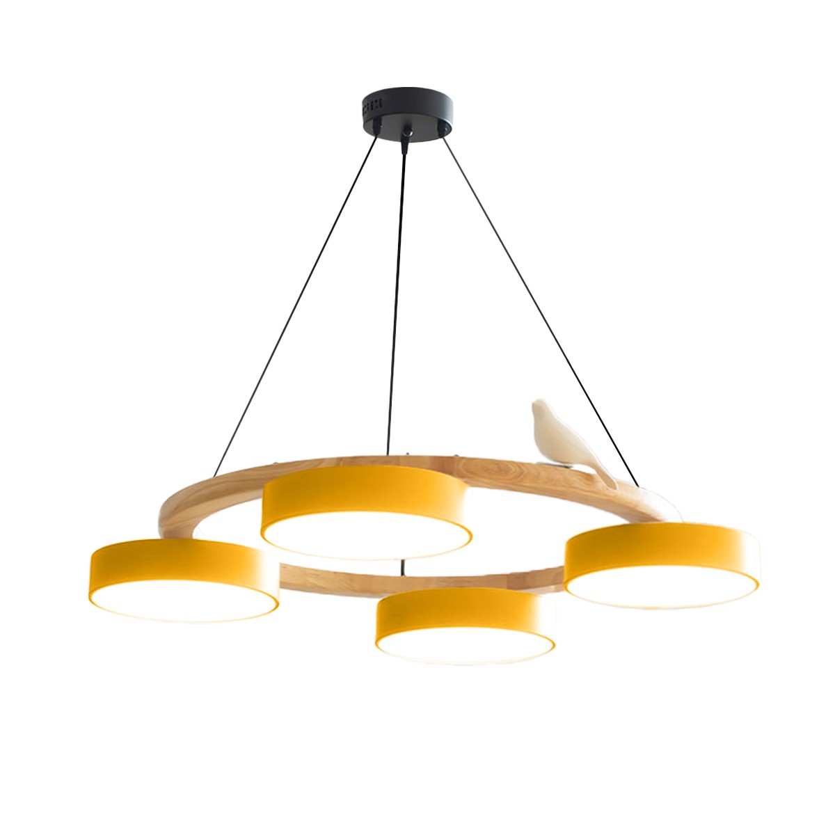 Nordic Wooden Bird Creative Round Chandelier K789