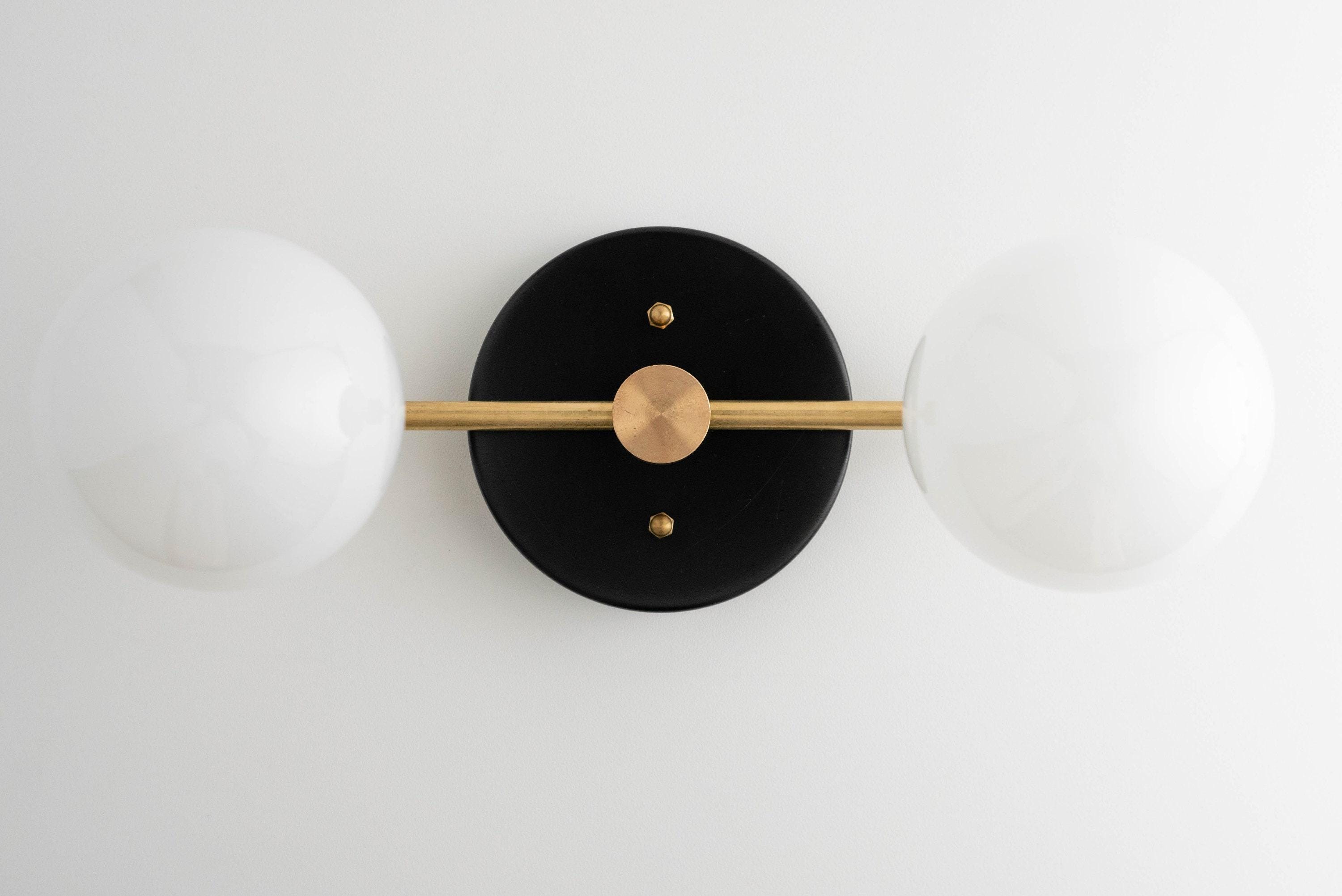 Glorica Glass Vanity Light - Modern Brass Wall Sconce for Bathroom Style K1449