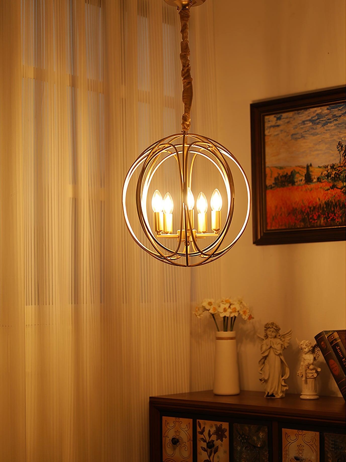 Hollow Metal Line Retro Pendant Light K554