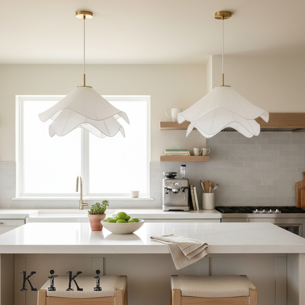 Ethereal Draped Shade Pendant Light – Modern Ambient Light for Bedrooms & Lounges K1192