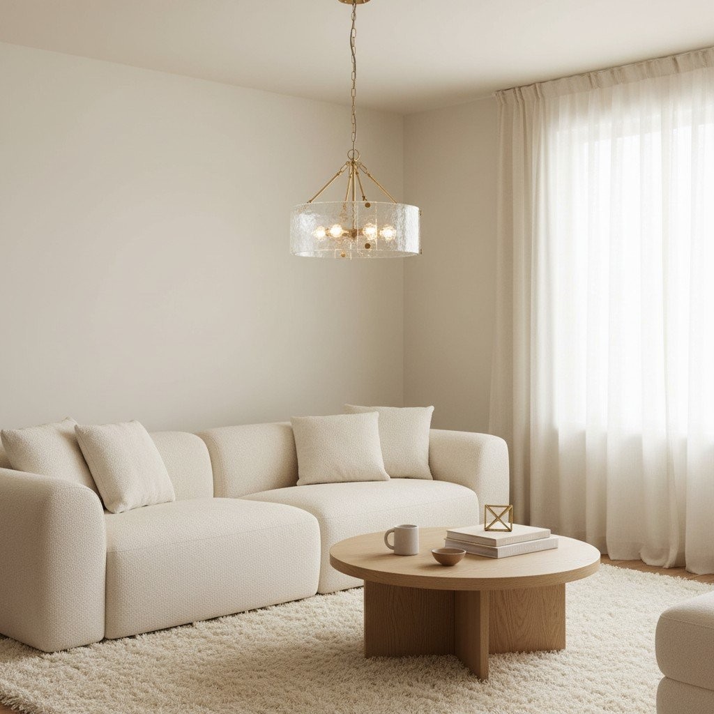 Panellux Decorative Pendant - Handcrafted Curved Glass Panels Brushed Brass Finish for Foyer K1926