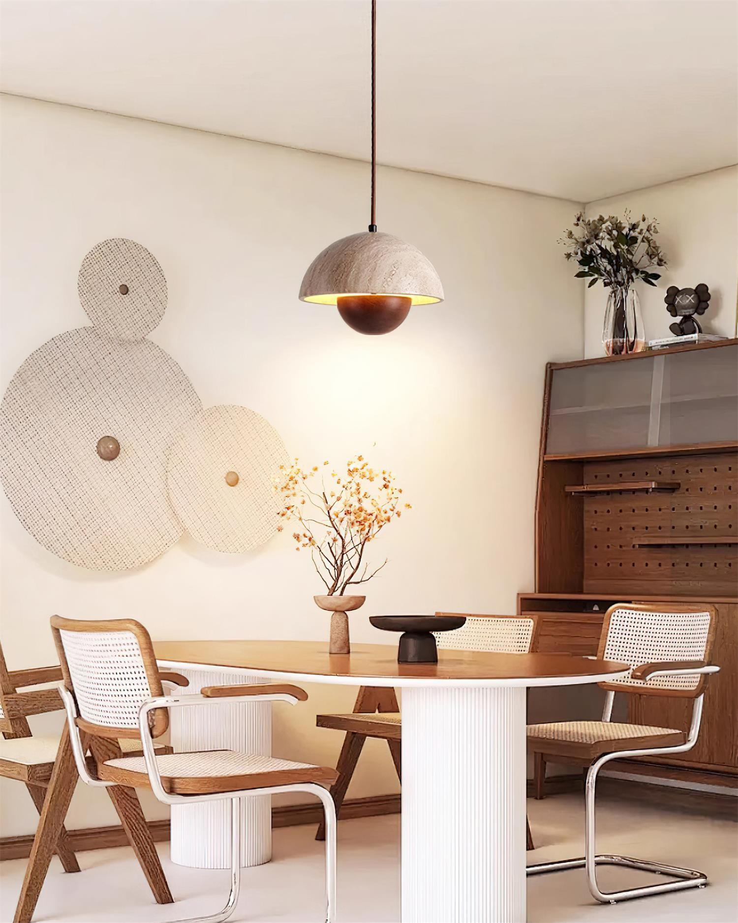 Natural Travertine Flower Bud Design Pendant Lamp K884