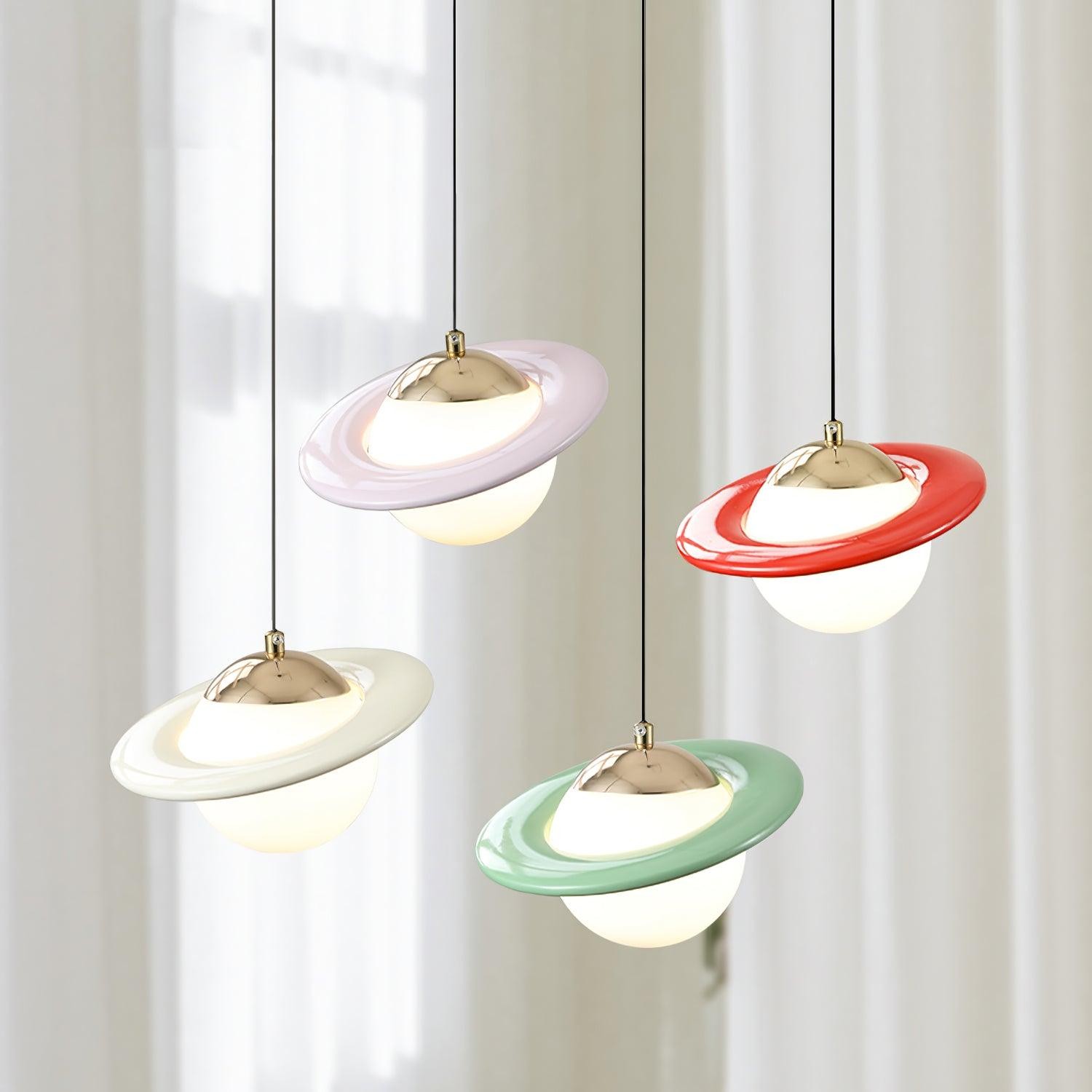 Romantic Saturn Planet Pendant Lamp for Bedroom K656