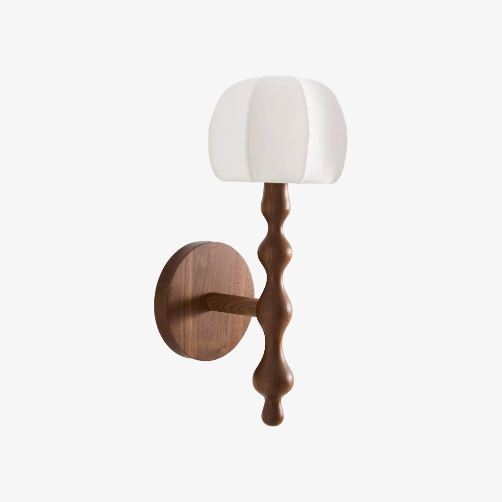 Savara Modern Curved Base Wall Light - Soft Diffused Fabric Shade for Hallways and Living Rooms K1670