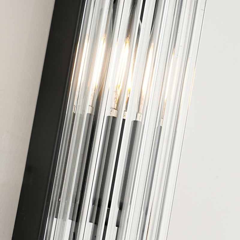 Bravira Ribbed Cylindrical Glass Wall Sconce - Wall Light for Hallway and Living Room K2255