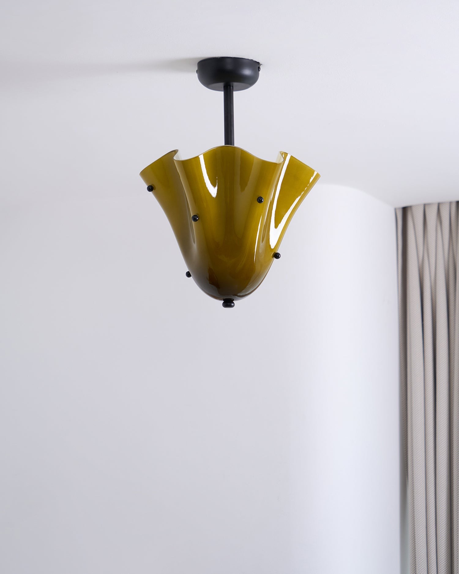 Bellina Glass Flush Mount – Artistic Fazzo Ceiling Lamp for Bedroom or Hallway K1133