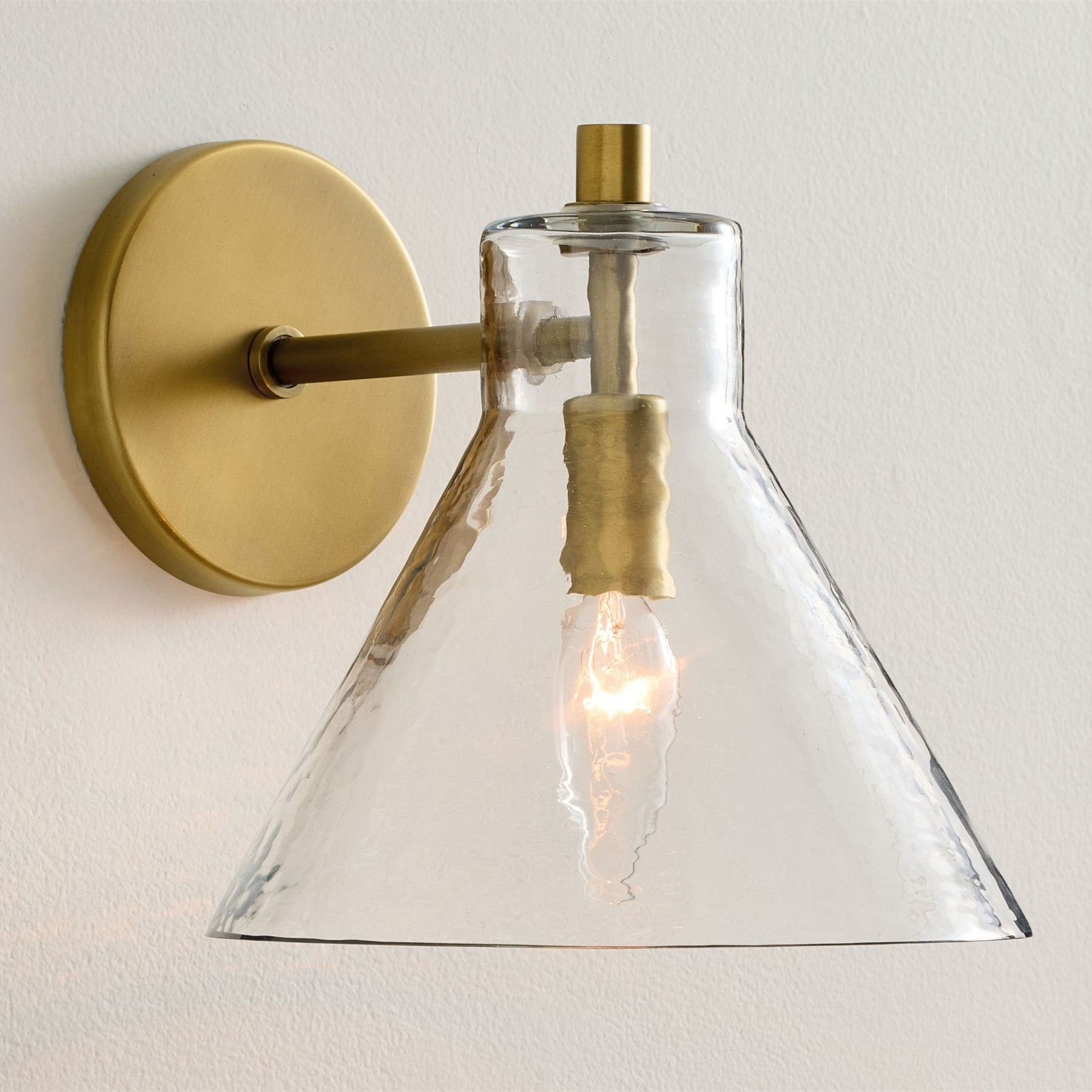 Glavira Recycled Glass Wall Sconce - Modern Brass Wall Lighting K1311