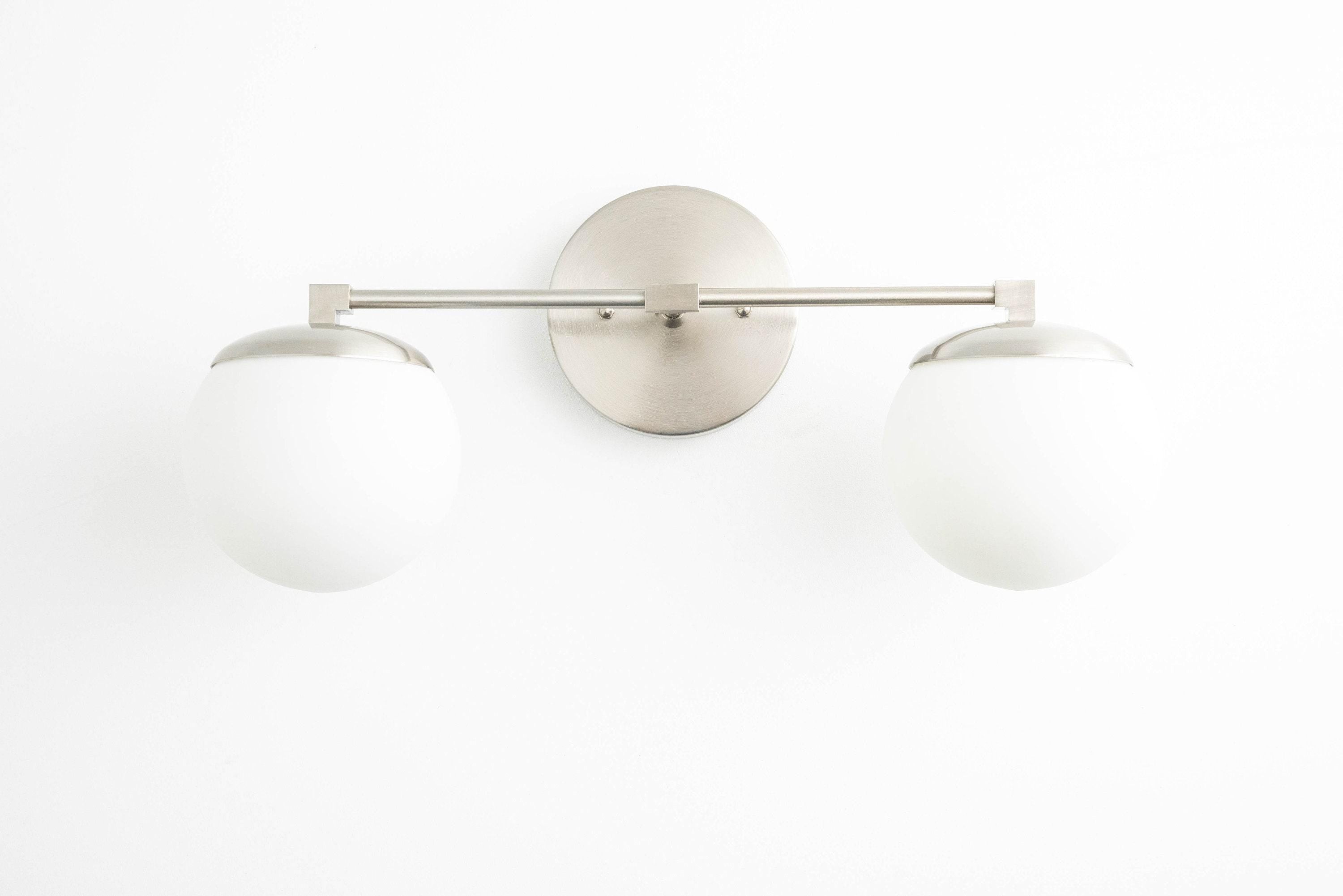 Glorica Glass Vanity Light - Art Deco Brass Wall Globe Fixture Modern K1521