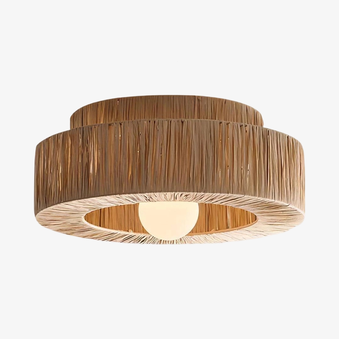 Welanery Minimal Rustic Natural Woven Ceiling Light - Sustainable Lamp for Kitchen or Hallway K2398