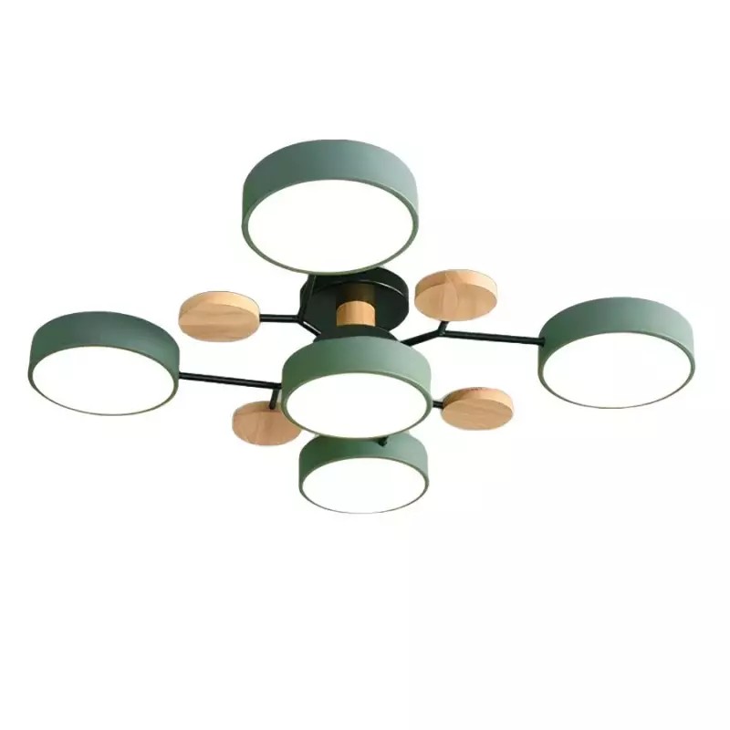 Coloful Branched Round Wooden Ceiling Light K176