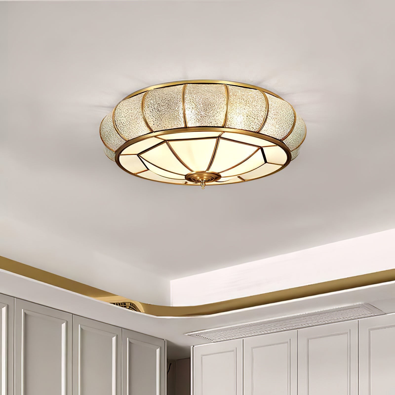 Round Textured Glass Ceiling Light K650