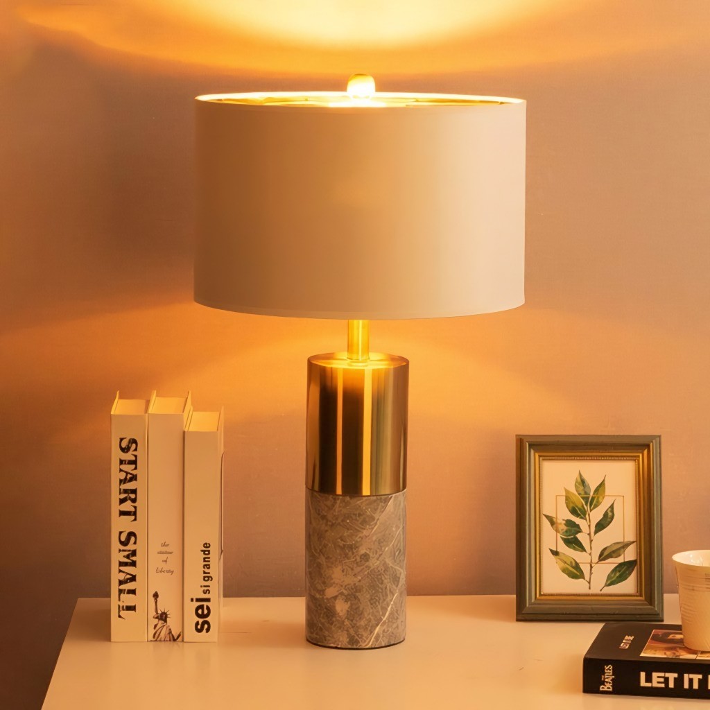 Marble Cylinder Table Lamp