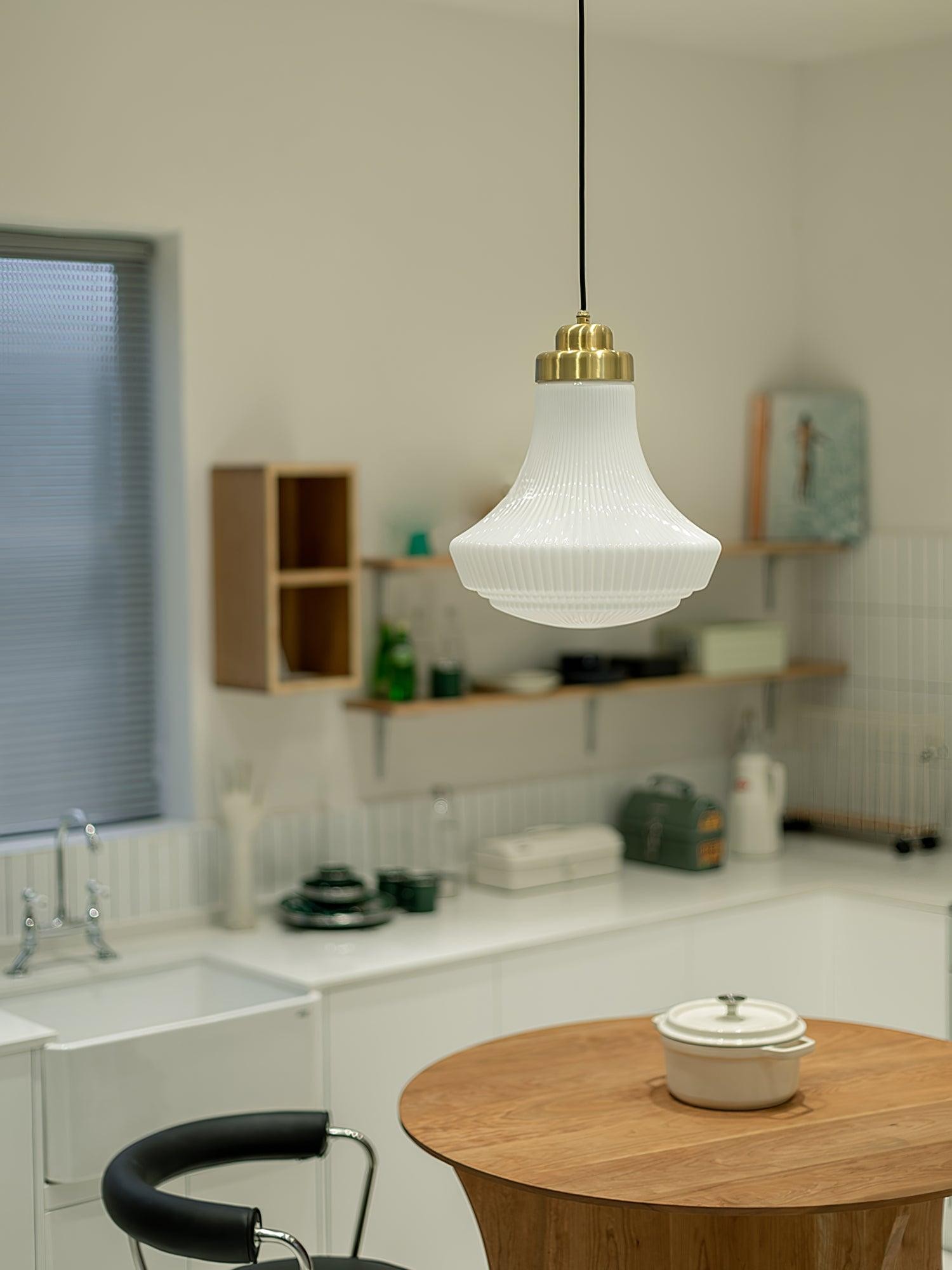 Classical Brass Alabaster Glass Pendant Lamp K659