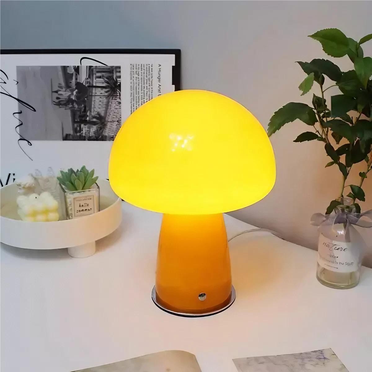 Modern Bauhaus Glass Mushroom Table Lamp K60