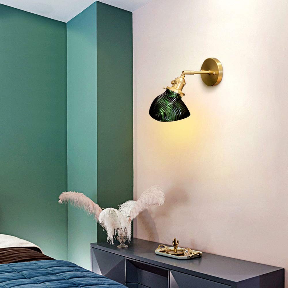 Retro Brass Glass Wall Lamp