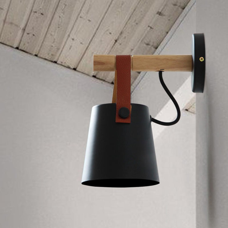 LED Wooden Nordic Strap Wall Light
